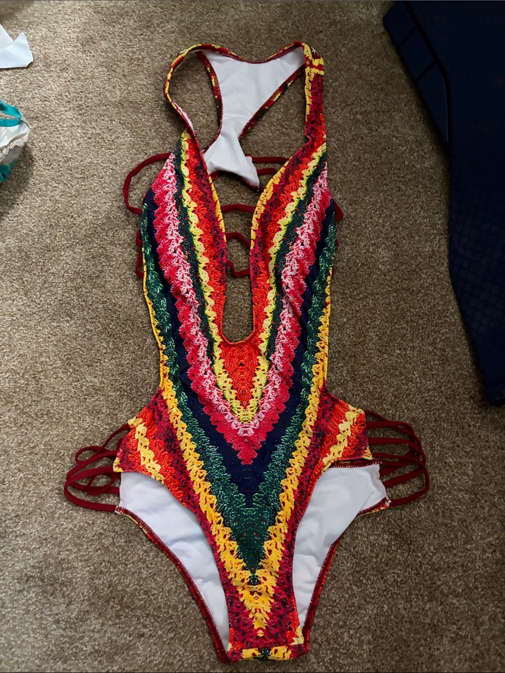Crochet Multi-Color One-Piece Swimsuit